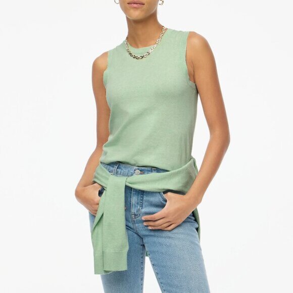 J.Crew Factory Sweater Shell Heather Lt Mint - Picture 5 of 6